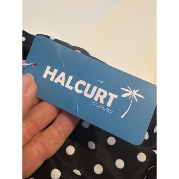 NEW Halcurt Womens High Waisted Polka Dot Bikini Bottoms Black White Size Small - Picture 5 of 8